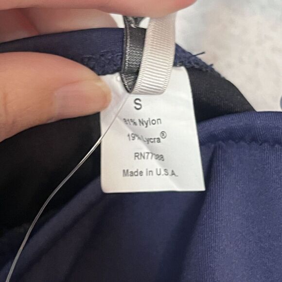 NWT J Crew Tankini Swim Tank Small Padded Blue Halter Removable Strap Retro - Picture 6 of 7